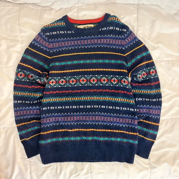 Dvs Other - Men's Navy Multicolor Fair Isle Crewneck Sweater